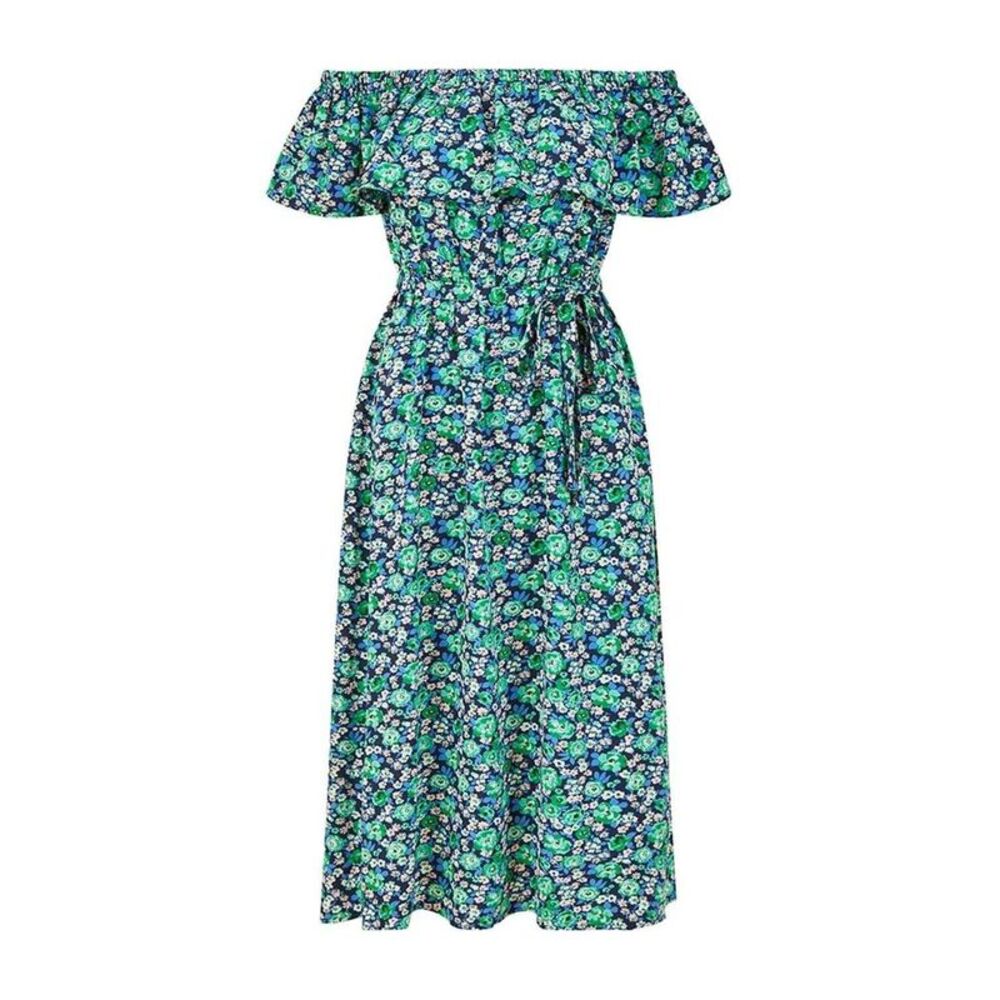 Yumi Womens/Ladies Ditsy Floral Off  Midi Dress / Green